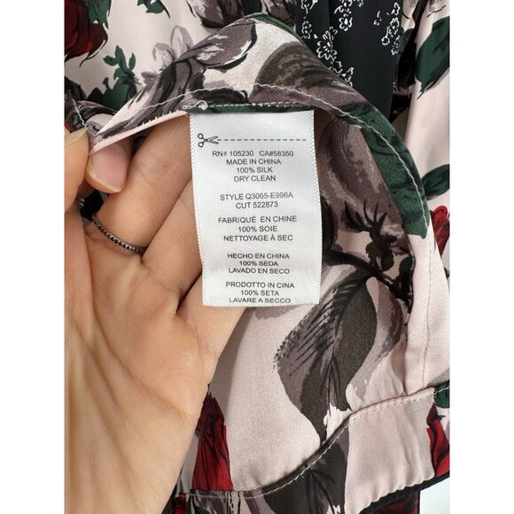 Equipment Theron Floral Patterned Silk Kimono Wrap Shirt Women’s XS Read - Picture 7 of 10
